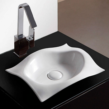 Фигурный умывальник MELANA 806-T40184 белый 